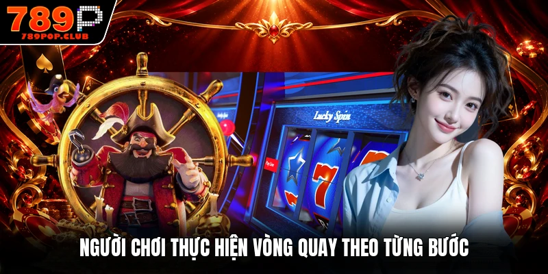 Người chơi thực hiện vòng quay theo từng bước